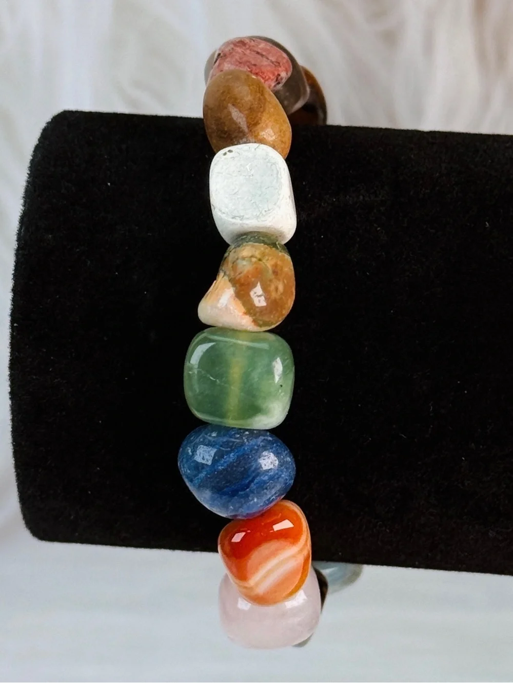 Boho Chic Multicolor Gemstone Stretch Bracelet